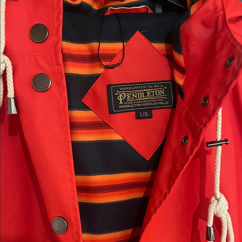 Pendleton Red Jacket With Striped Lining - image 2